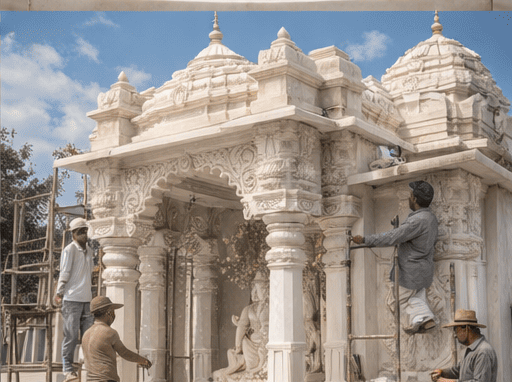 Temple project marble work